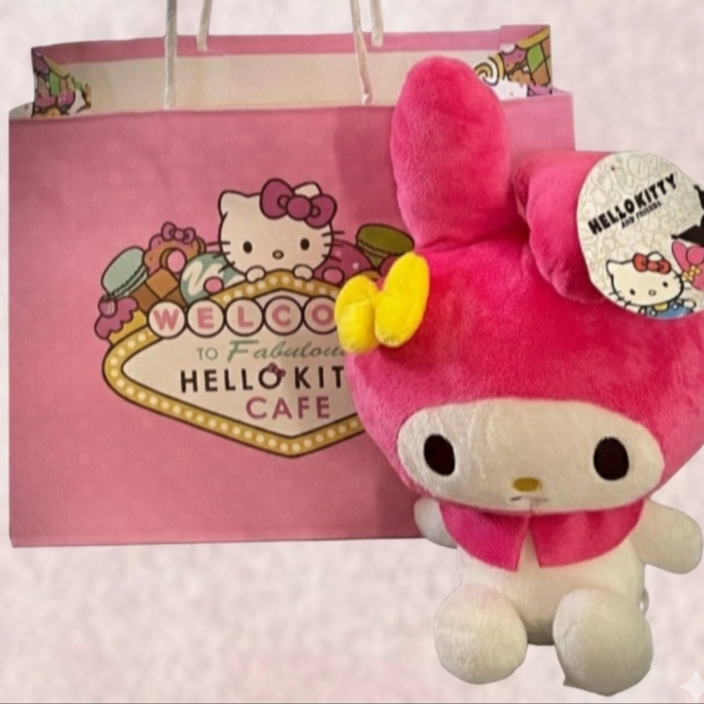 NWT,GUND SANRIO HELLO KITTY MY MELODY PLUSH, STUFFED ANIMAL AGE 1&UP HIGHT:9.5"